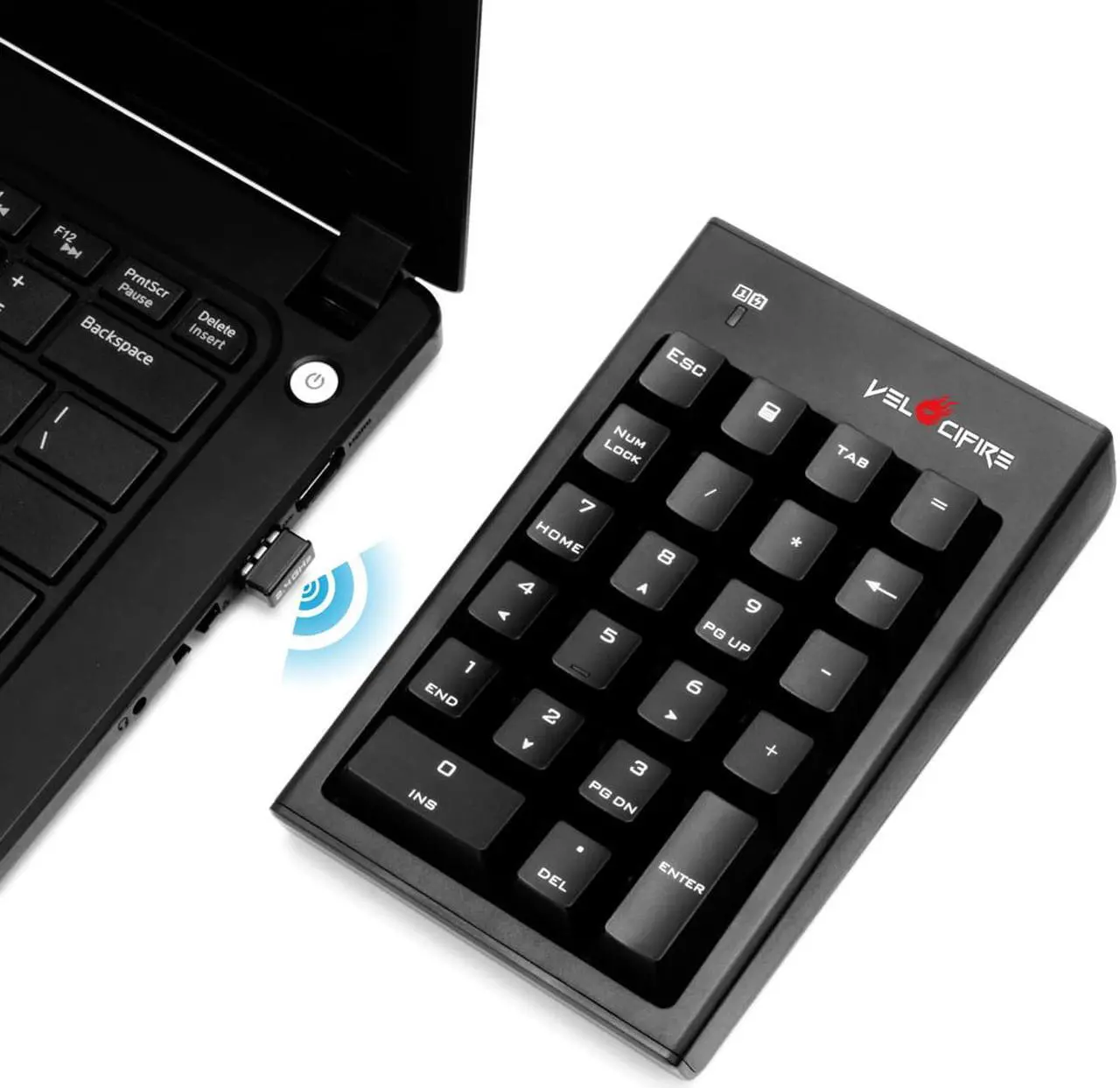 Main image of Velocifire NK01 Wireless Mechanical Number Pad, External Numeric Keypad for TKL Keyboards (Blue Switches)