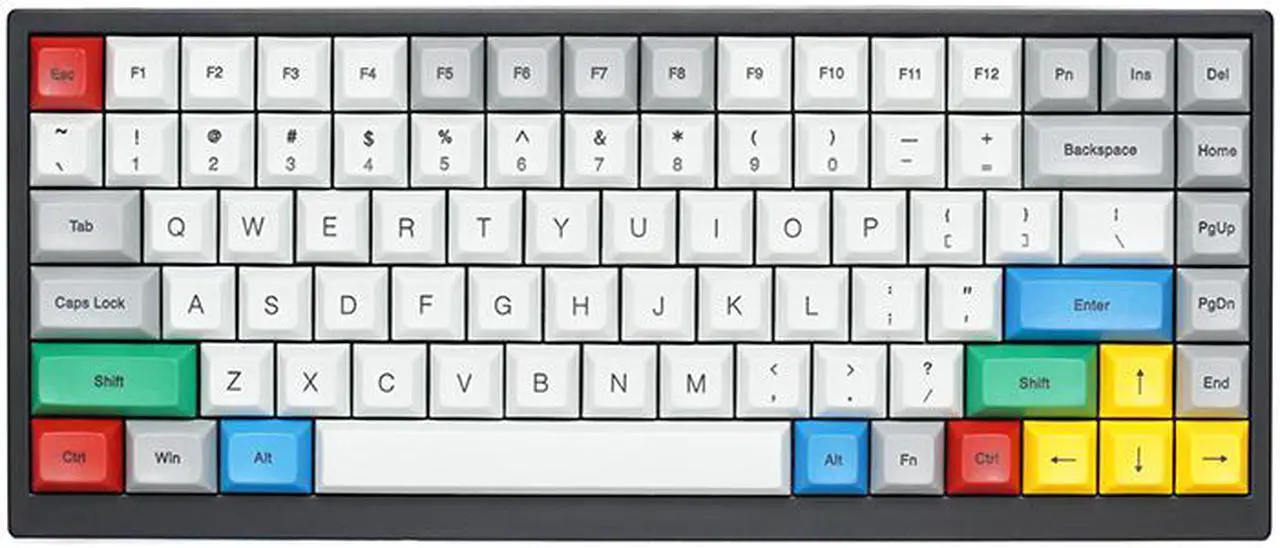 Alt view image 5 of 7 - Vortexgear Tab 75 Mechanical Gaming Keyboard - Wired/Wireless - PBT Dye Sub - Cherry Mx - Programmable - 84 Keys - USB Type C & Bluetooth 3.0