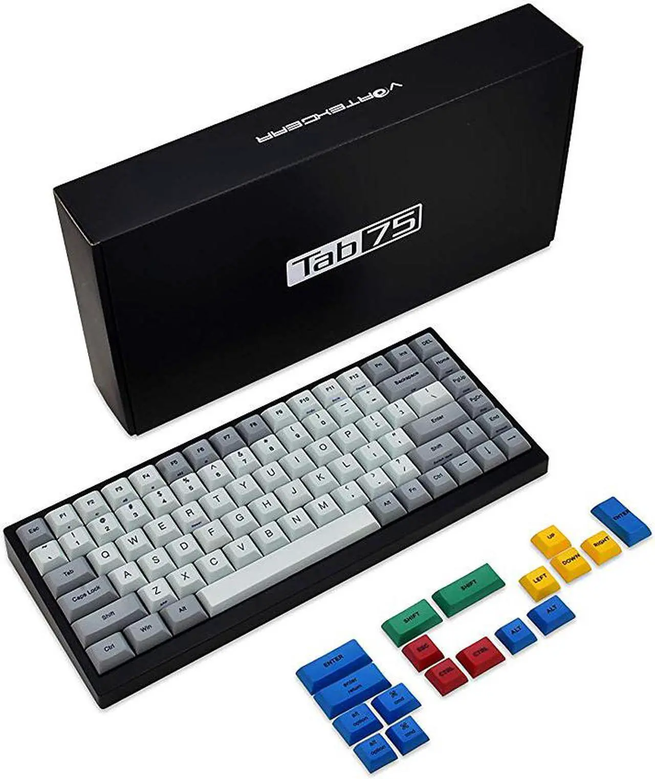 Alt view image 6 of 7 - Vortexgear Tab 75 Mechanical Gaming Keyboard - Wired/Wireless - PBT Dye Sub - Cherry Mx - Programmable - 84 Keys - USB Type C & Bluetooth 3.0