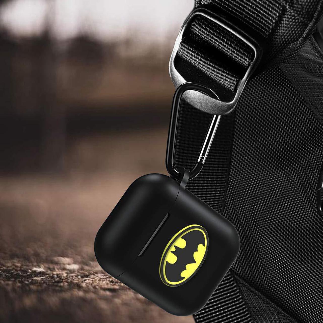 Alt view image 3 of 6 - CORN Marvel Airpods Case Airpods Accessories Protective Silicone Cover and Skin with Carabiner for Apple Airpods Charging Case (Batman)