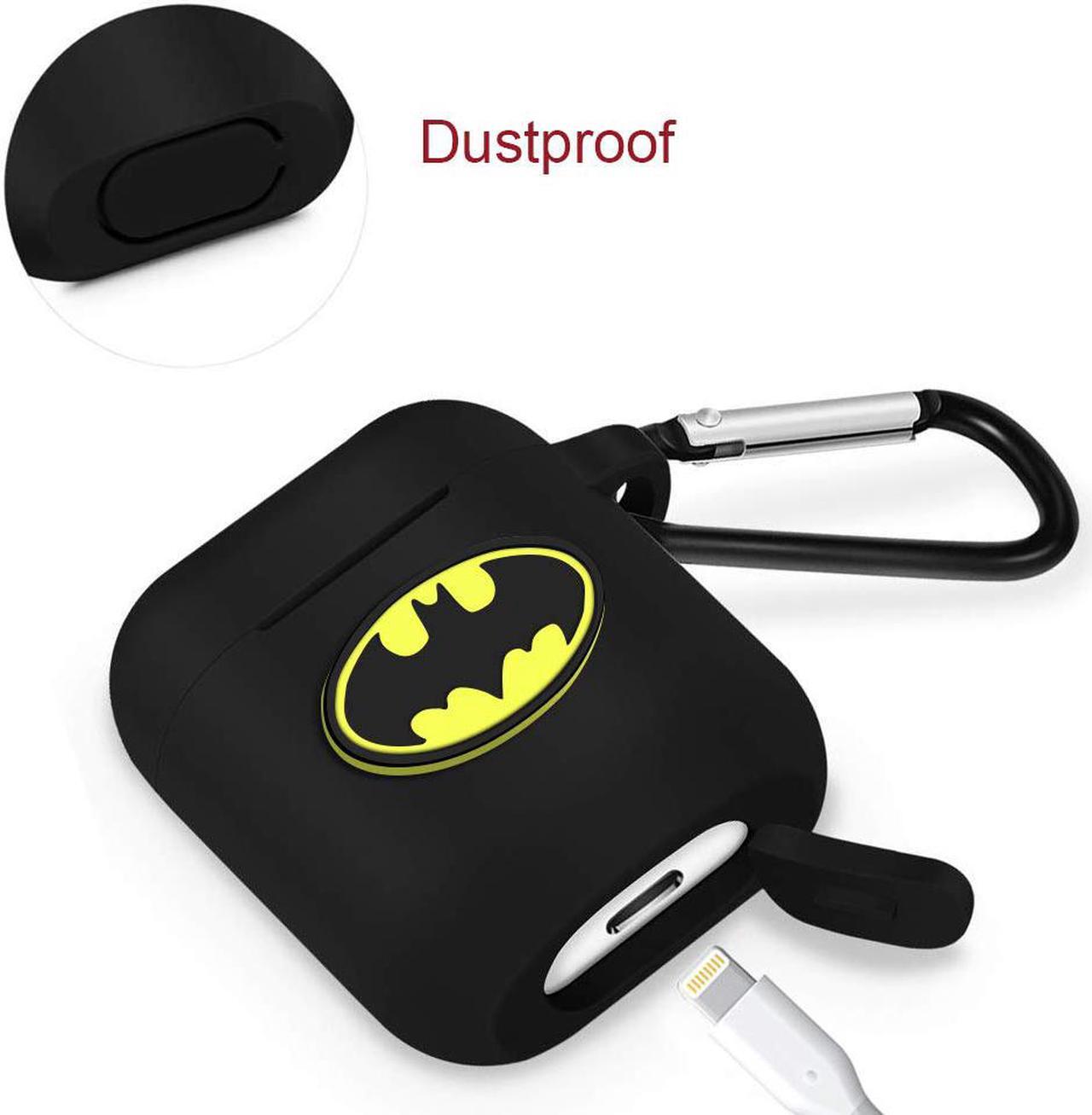 Alt view image 2 of 6 - CORN Marvel Airpods Case Airpods Accessories Protective Silicone Cover and Skin with Carabiner for Apple Airpods Charging Case (Batman)
