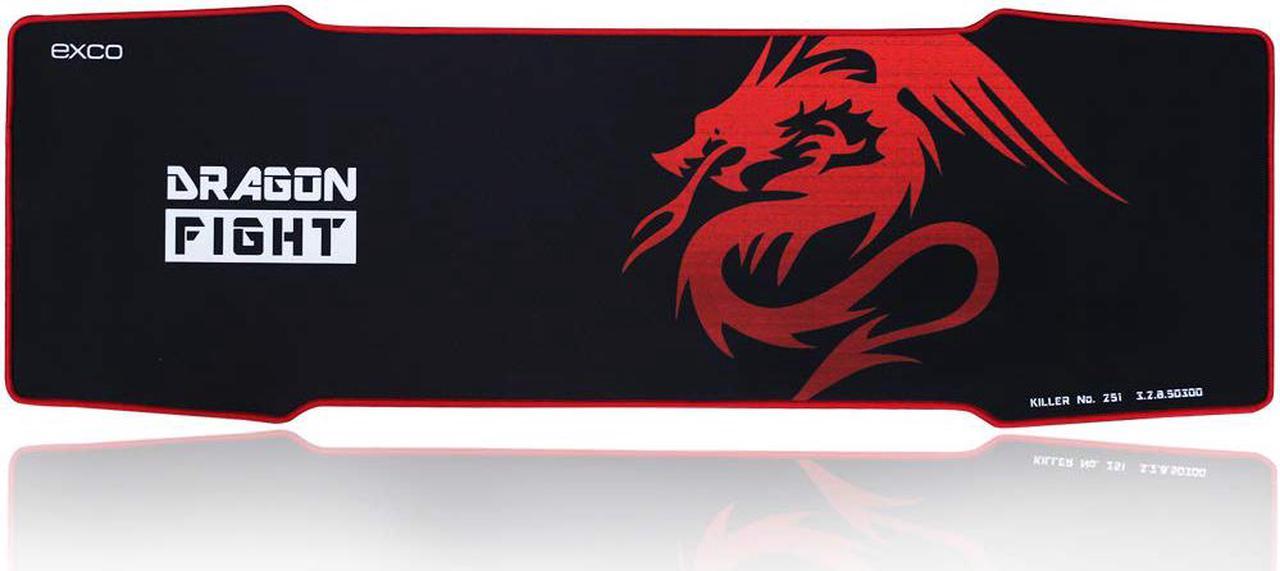 Red Dragon-5mm Extended Gaming Mouse Pad XXL EXCOVIP Red Big Extra Large Long Gaming Pad Mat Professional Esport Computer Gaming Pad,Anti-Fray Rubber Backing(35" x 12" x 5mm Thick