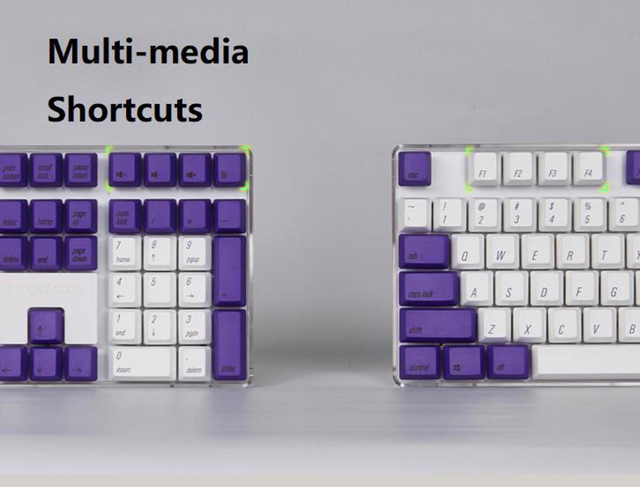 Alt view image 2 of 7 - Qisan Magicforce N-key Rollover  Mechanical Keyboard Gaming Keyboard Gatron Red 100% Full Size 108 Keys with White Backlight Case,PBT Keycaps