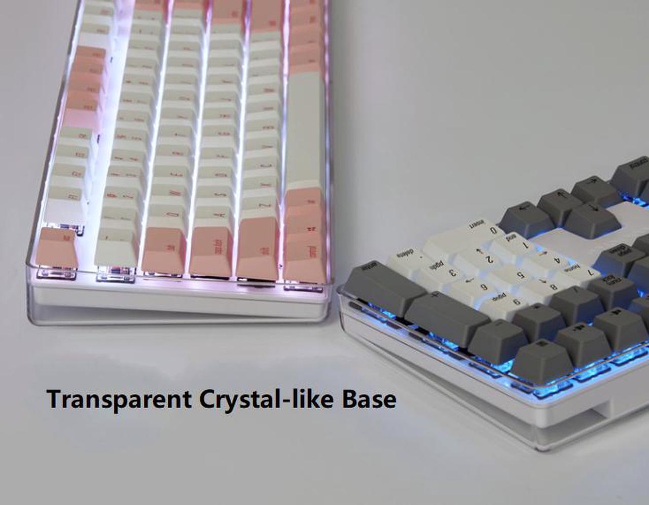 Alt view image 5 of 7 - Qisan Magicforce N-key Rollover  Mechanical Keyboard Gaming Keyboard Gatron Red 100% Full Size 108 Keys with White Backlight Case,PBT Keycaps