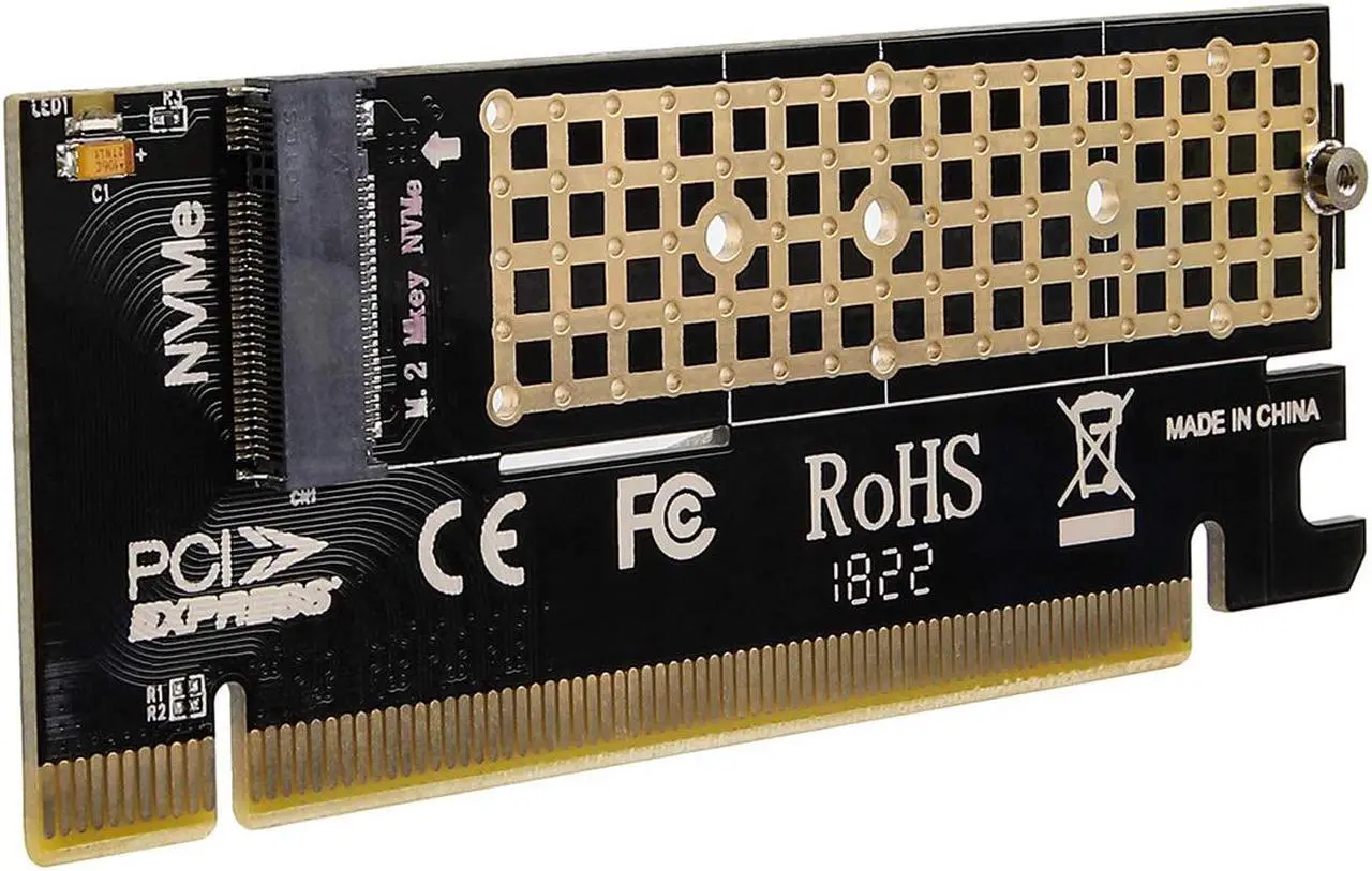 Alt view image 2 of 4 - CORN NVME Adapter with Heat Sink fo M.2 NVME (M-Key) SSD to PCIE 3.0 X16 Expansion Card,Compatible for Windows 7/8 / 10