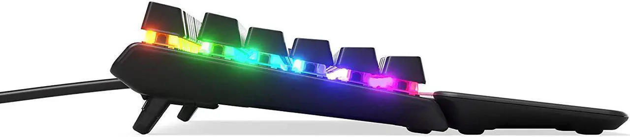 Alt view image 2 of 7 - SteelSeries Apex 7 TKL Compact Mechanical Gaming Keyboard – OLED Smart Display – USB Passthrough and Media Controls – Tactile and Clicky – RGB Backlit (Blue Switch)