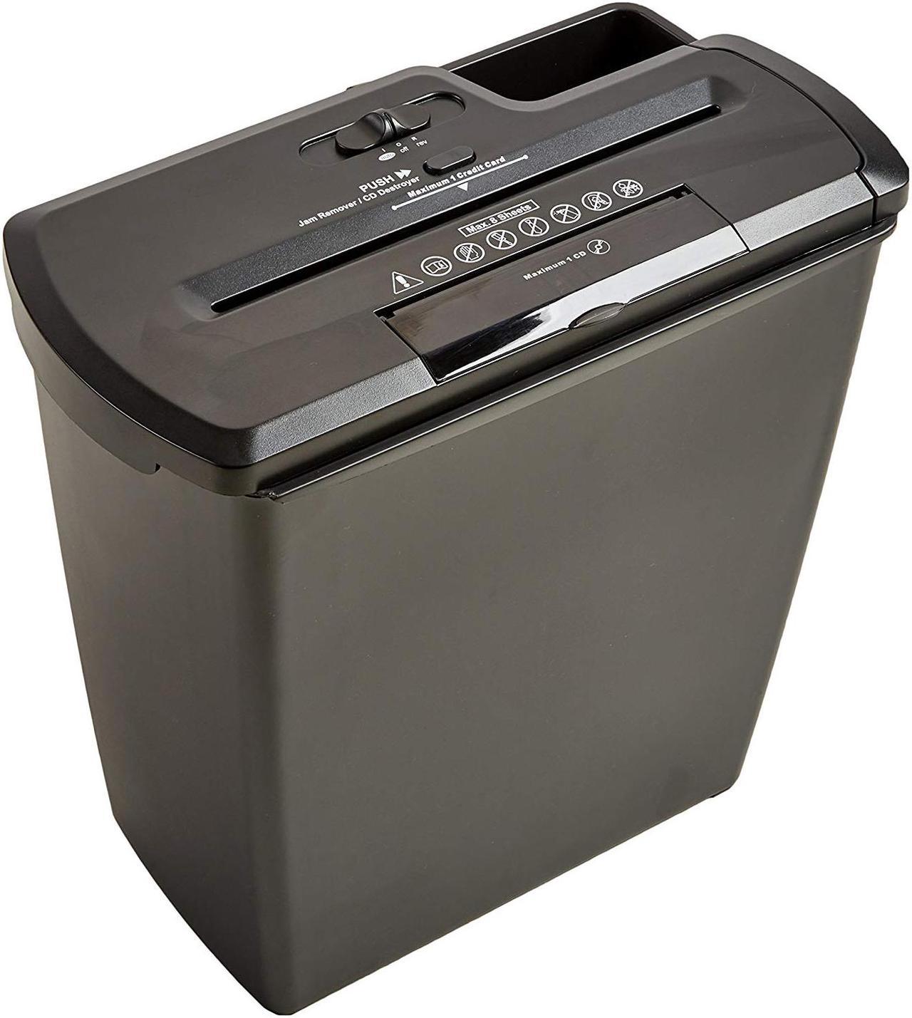 CORN 8-Sheet Strip-Cut Paper, CD and Credit Card Home Office Shredder