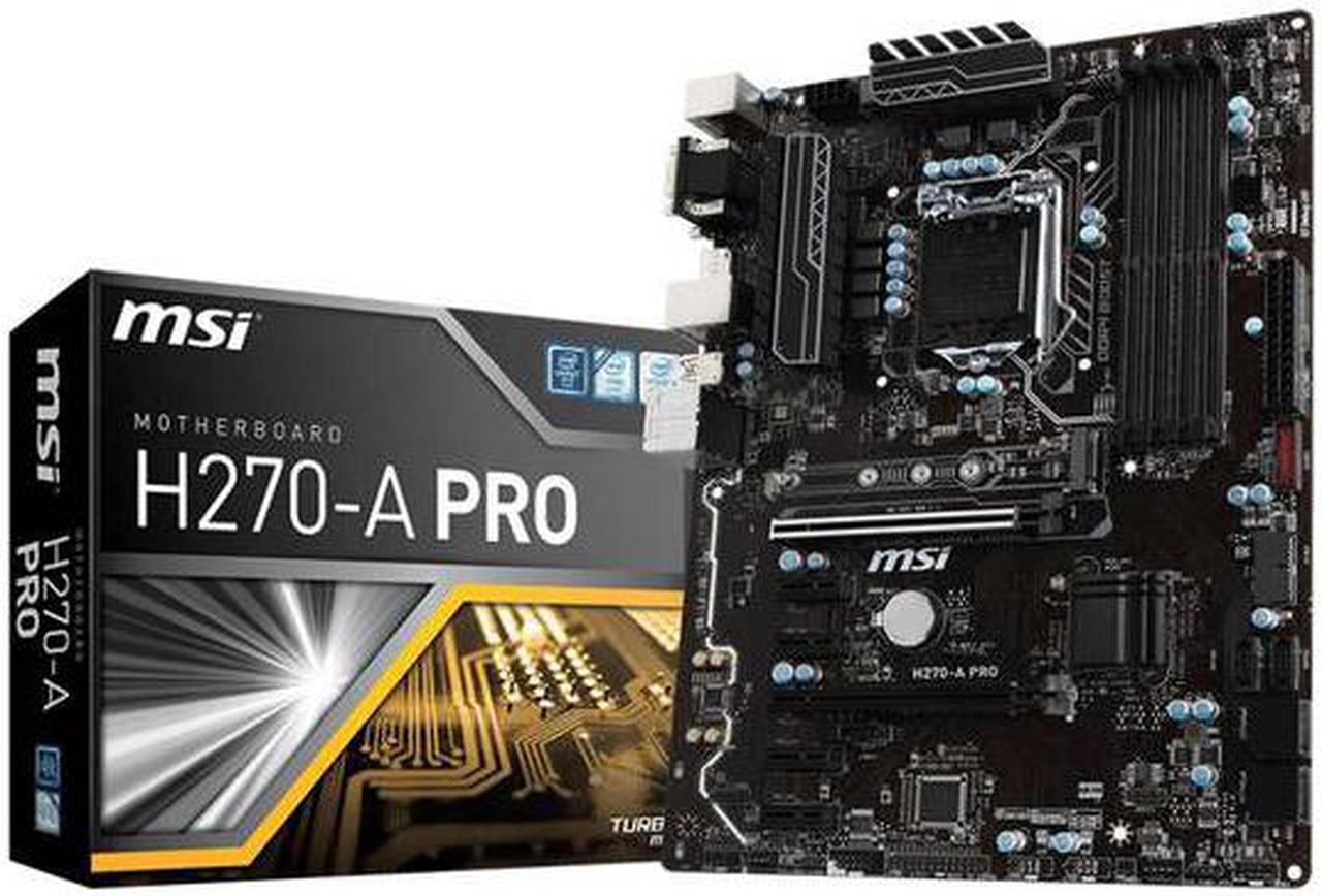 MSI H270-A PRO LGA1151/ Intel H270/ DDR4/ 2-Way CrossFireX/ SATA3 & USB 3.1/ M.2/ A&GbE/ ATX Motherboard