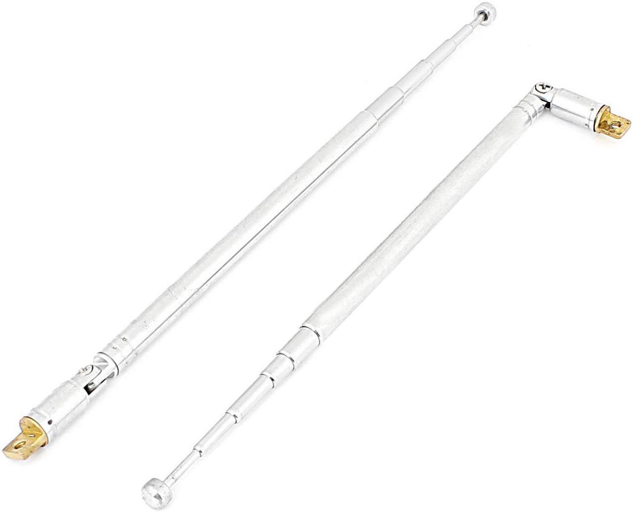 Multi Purpose 2pcs 500mm 19.7" 6 Sections Telescopic Antenna Aerial 180 Degree Rotary for FM Radio TV