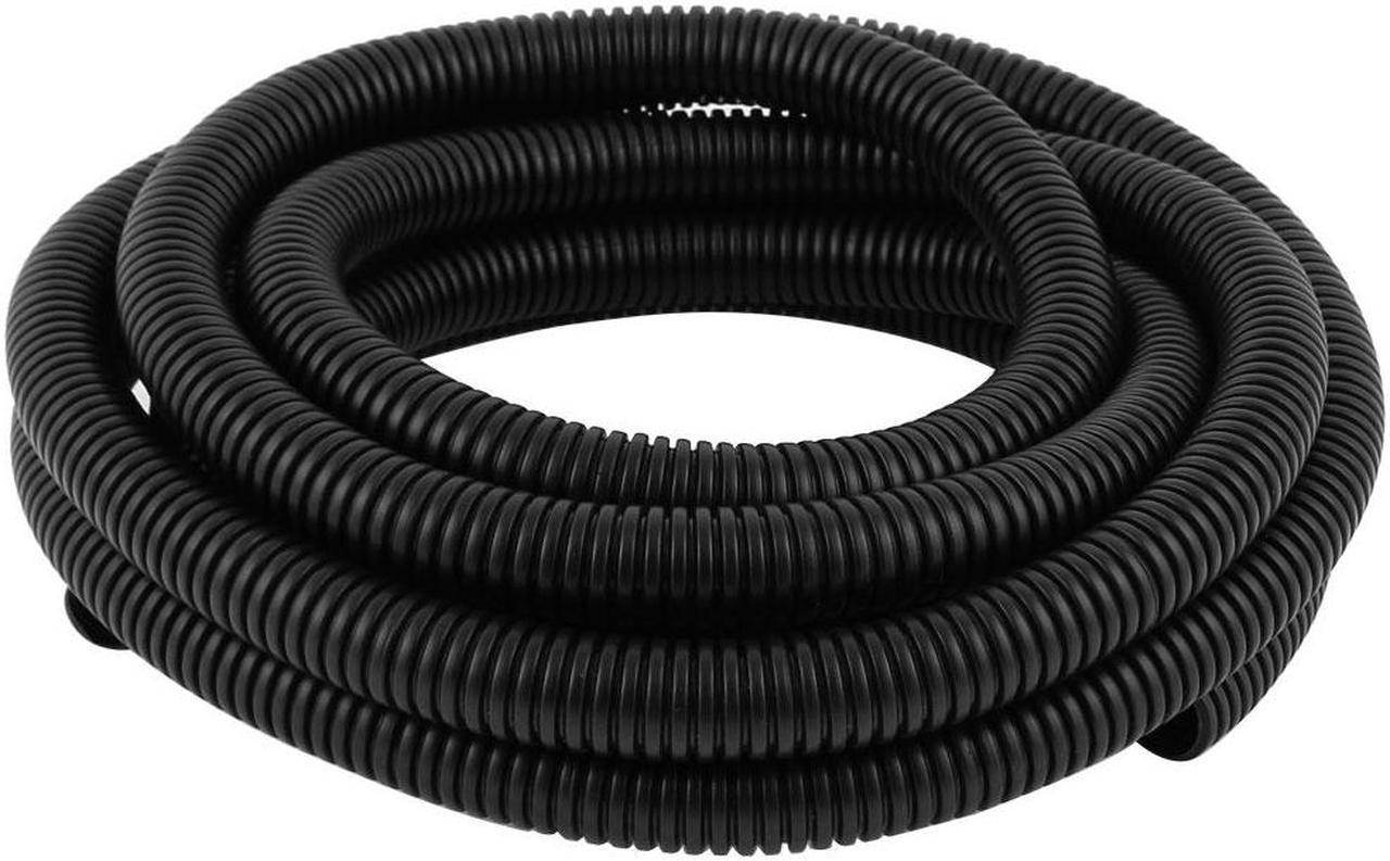 20mm Dia Black Plastic Flexible Corrugated Conduit Tube Tubing 13.5Ft