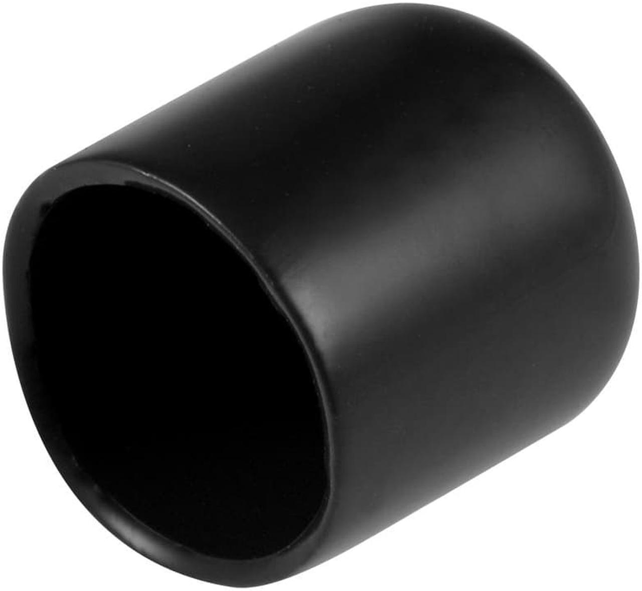 25pcs Rubber End Caps 5/8"(16mm) ID Vinyl Round End Cap Cover Screw Thread Protectors Black