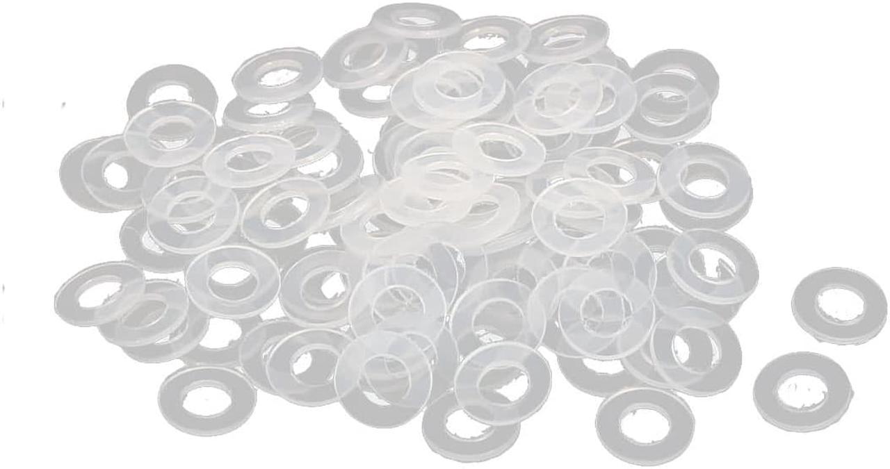 M3 x 6mm x 0.5mm Flat Nylon Insulation Spacer Washer Gasket Rings White 100 Pcs