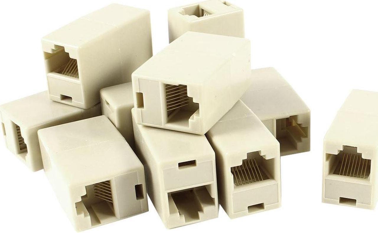 11 x RJ45 8P8C F/F Ethernet Cat5 Cat5e Network Coupler Connector Joiner Beige