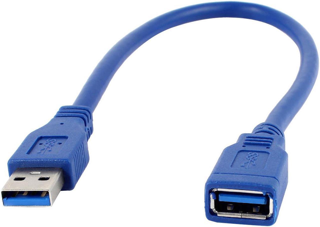 Unique Bargains Notebook Computer PC USB 3.0 Type A F/M Connector Cable Cord 30cm 12" Blue