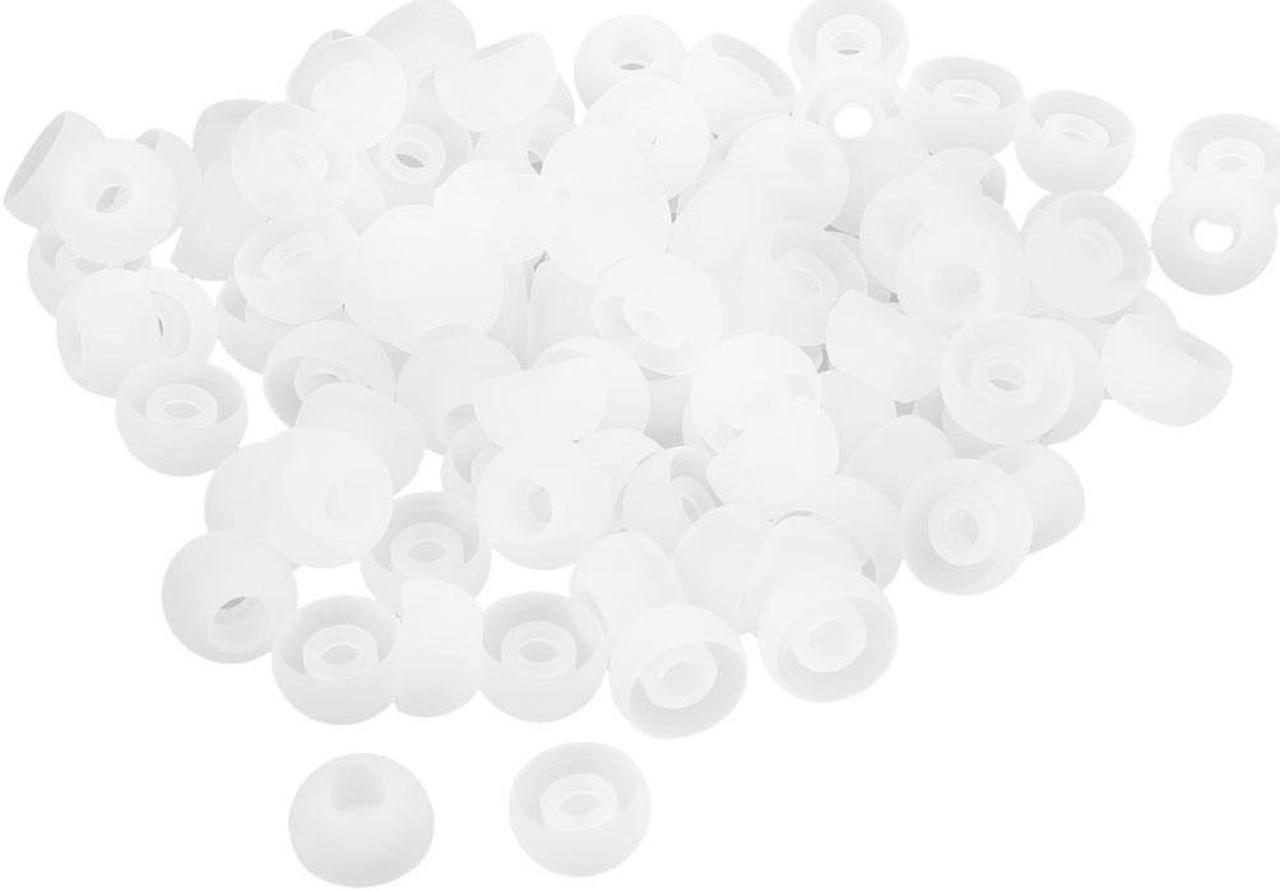 Silicone in Ear Headphone Cover Earphone Cushion Replacement White 100 Pcs