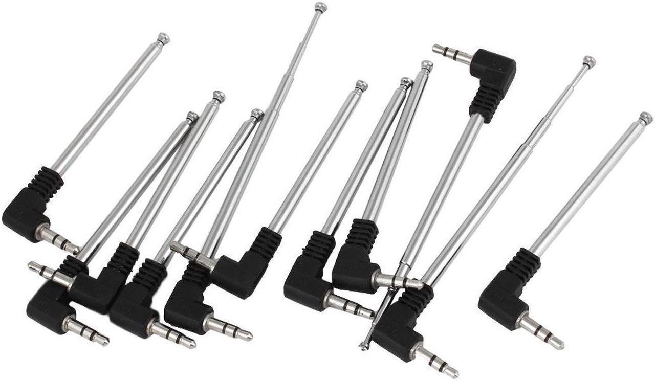 3.5mm Audio Jack 4 Sections FM Radio TV Telescopic Antenna Aerial 9.6" 11 Pcs