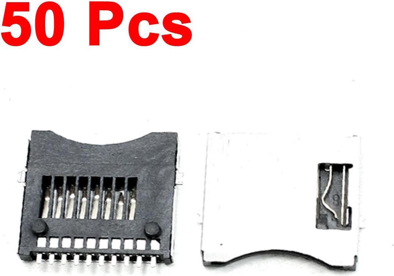 Main image of Unique Bargains 50 Pcs Manual Pull Out Type TF Transflash Micro SD Card Sockets Slots
