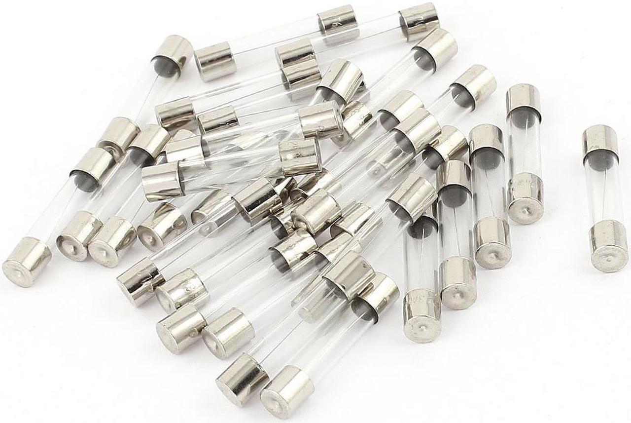 Unique Bargains 30pcs 6x30mm 6.3A 250V Quick Blow Fast Acting Cylindrical Glass Tube Fuse