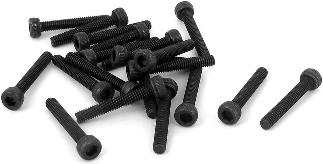 M2.5 x 16mm 12.9 Alloy Steel Machine Bolt Hex Socket Head Cap Screws Black 20pcs