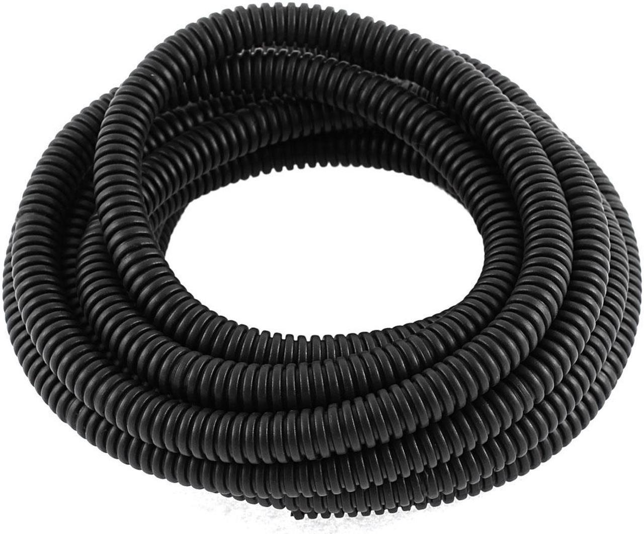 Corrugated Shaped Pipe Bellows Tube Hose Black3.3 Meters Length 10 x 8mm Dia