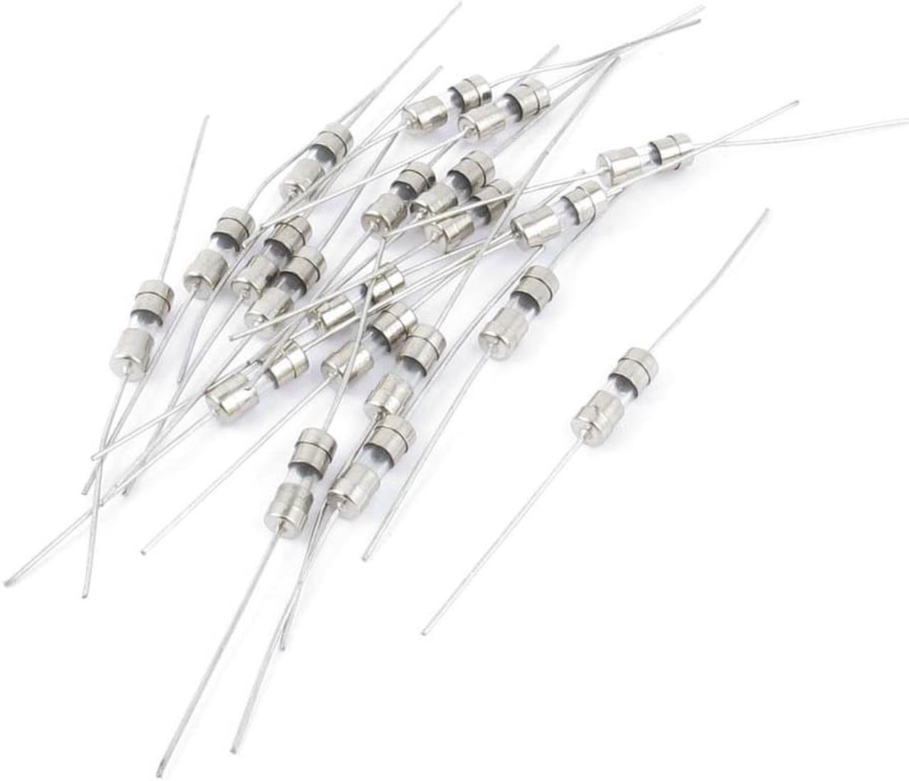 Unique Bargains 20pcs 250V 5A 11mmx4mm Axial Lead Glass Fuses Tube 6.5cm Length