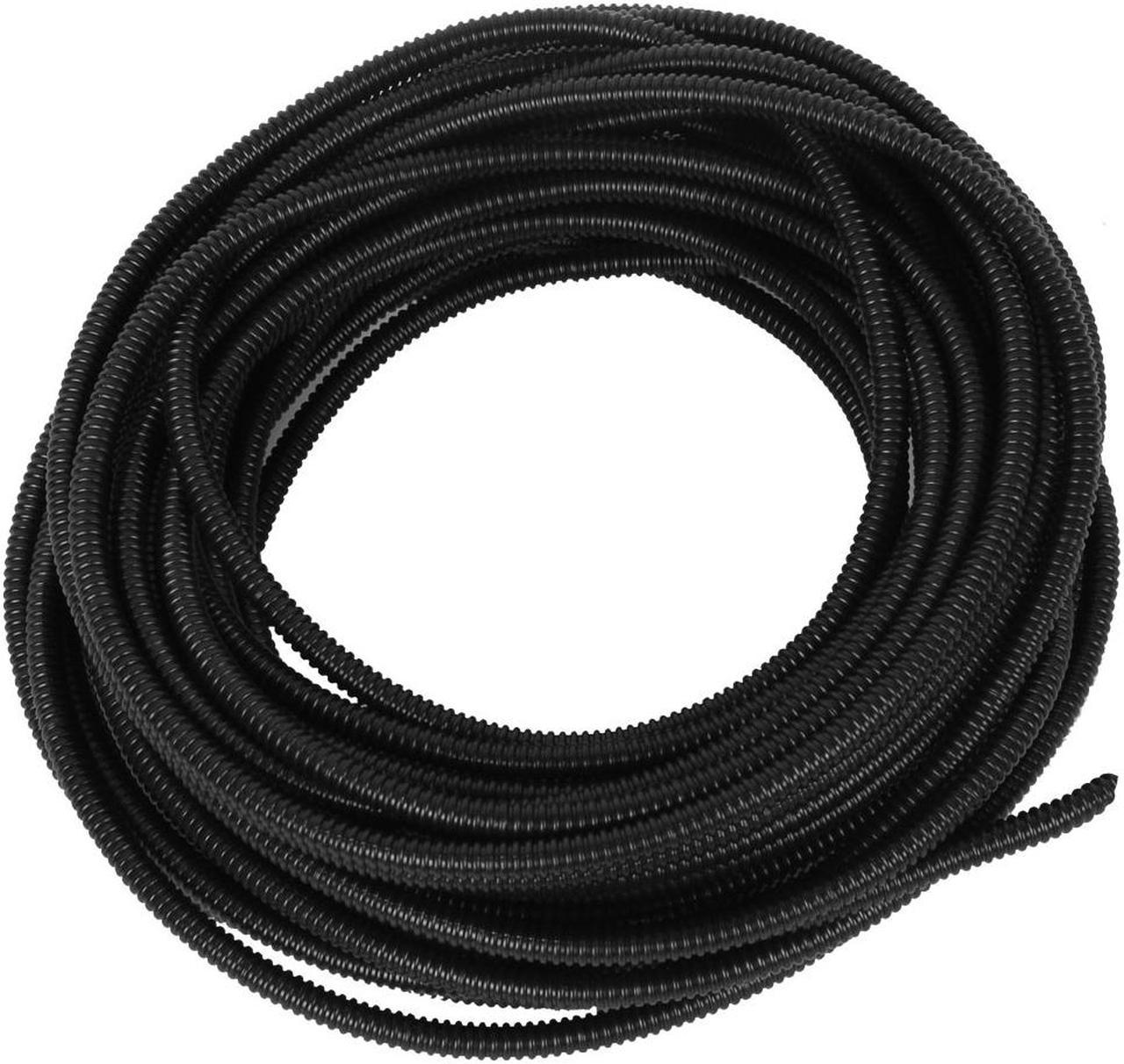 Unique Bargains 5mm x 7mm Dia Flexible Insulated Corrugated Conduit Tube Tubing Pipe Black 15M