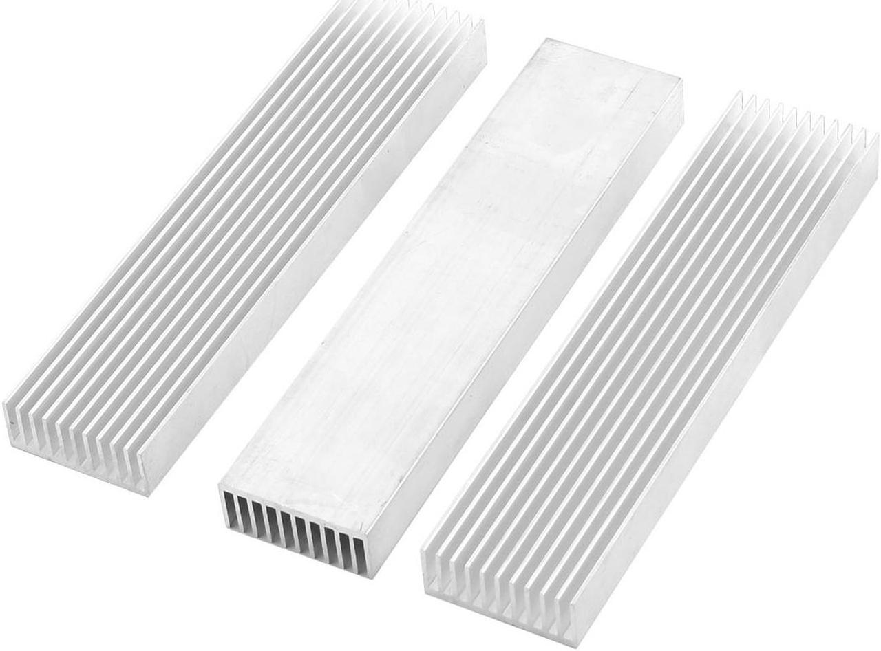 Unique Bargains 3Pcs Aluminum Heat Radiator Heatsink Cooling Fin 150x35x14mm Silver Tone