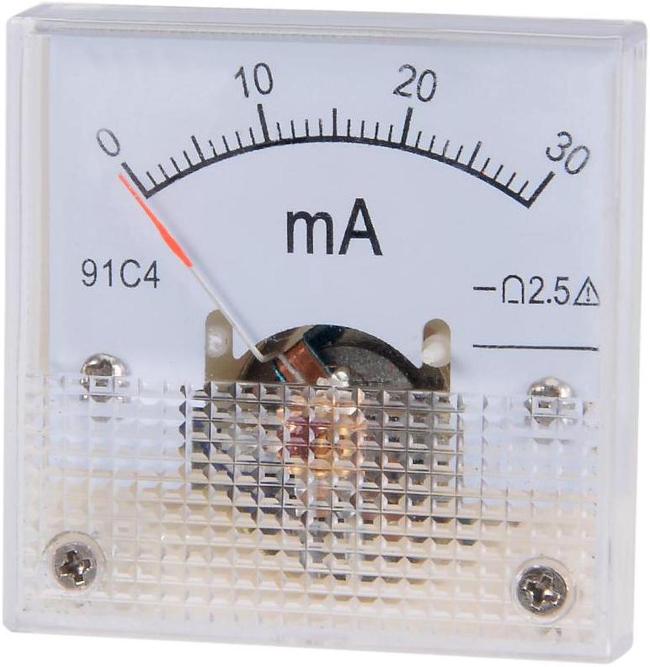 91C4-A Analog Current Panel Meter DC 30mA Ammeter for Circuit Testing