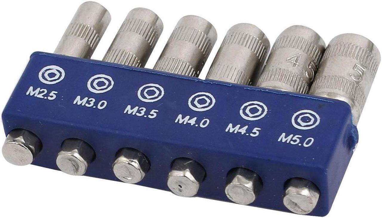 Alt view image 2 of 4 - M2.5  M3 M3.5 M4.0 M4.5 M5 Hex Socket Nut Driver Adapter Drill Bit 6 in 1 Set