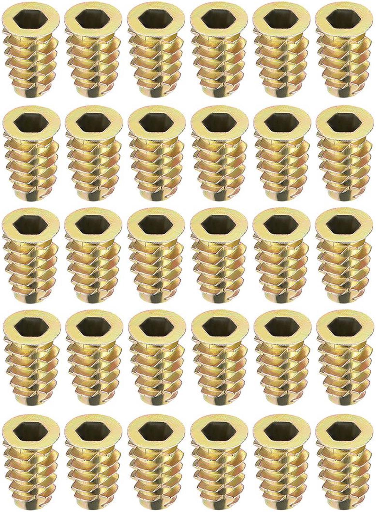 Threaded Insert Nuts Zinc Alloy Hex Socket M6 Internal Threads 18mm Length 30pcs