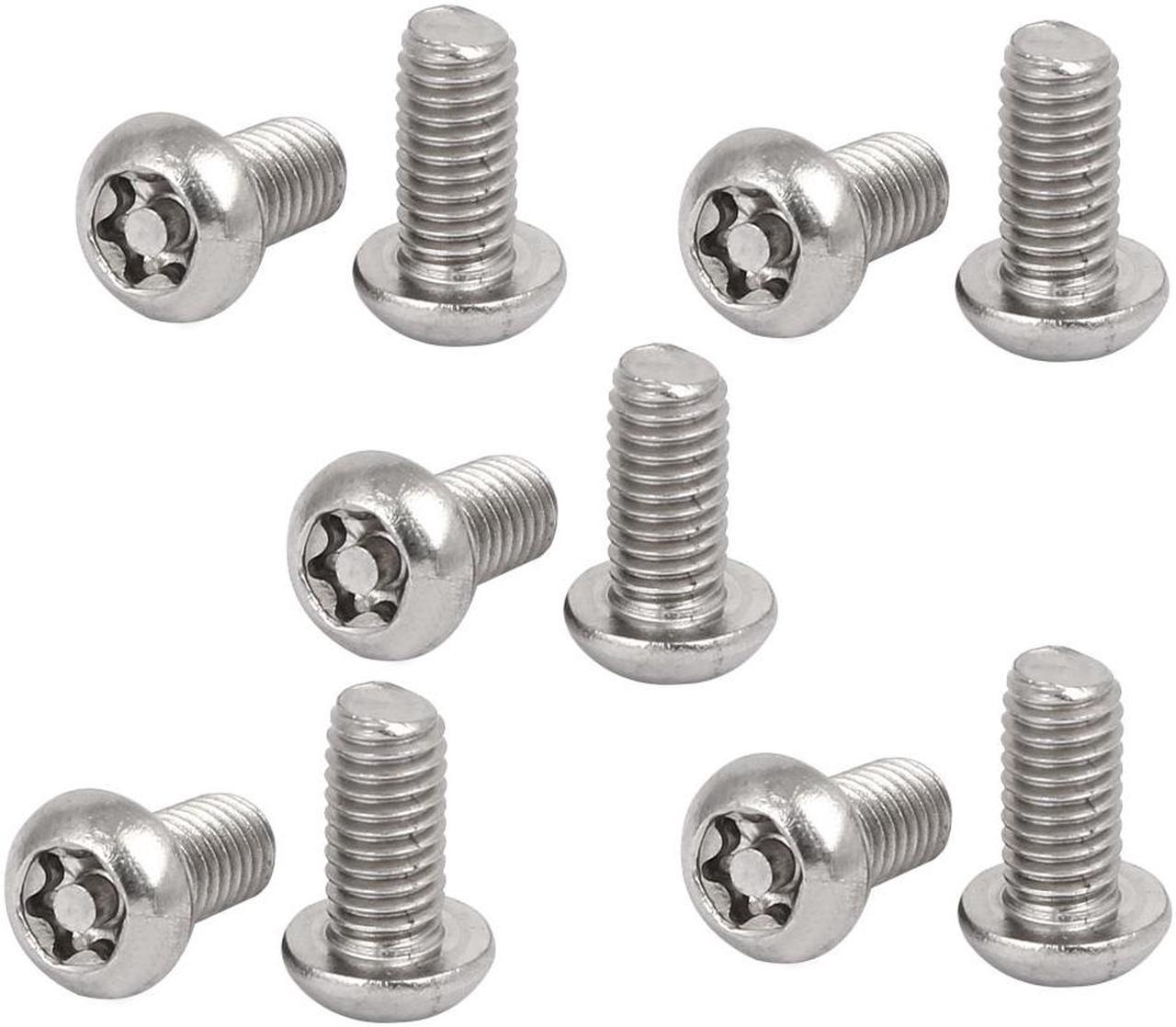 M6x12mm 304 Stainless Steel Button Head Torx Security Tamper Proof Screws 10pcs