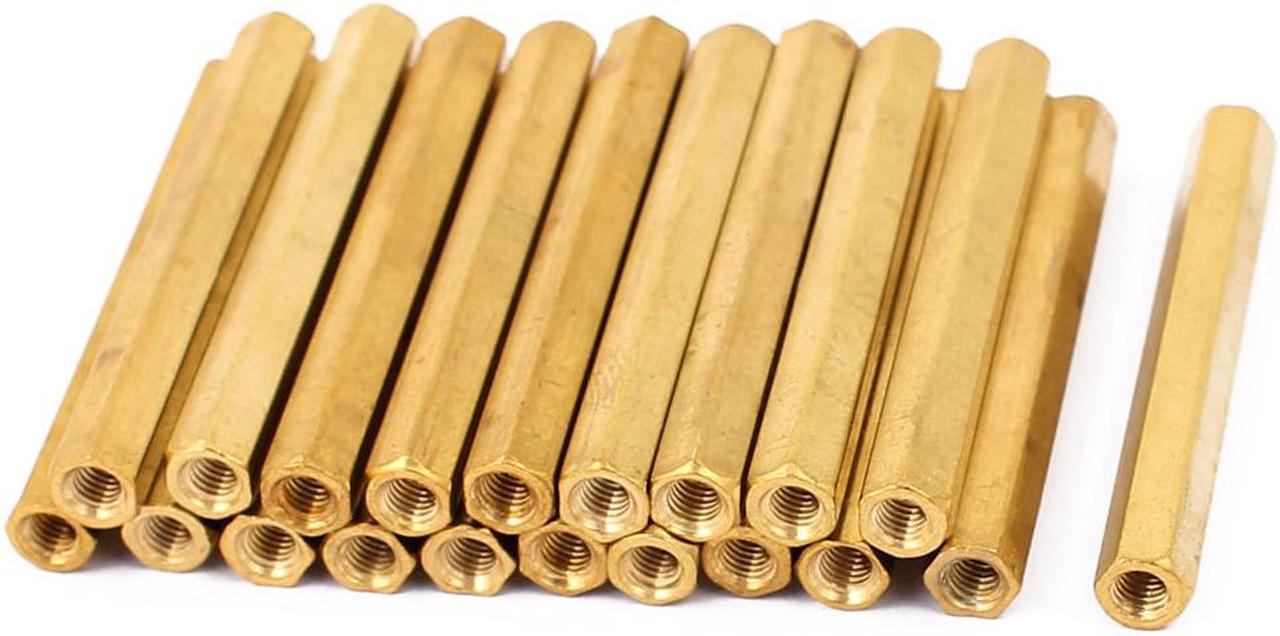 M3 Female Thread Insulated Brass Hexagonal Standoff Spacer 40mm Long 20pcs