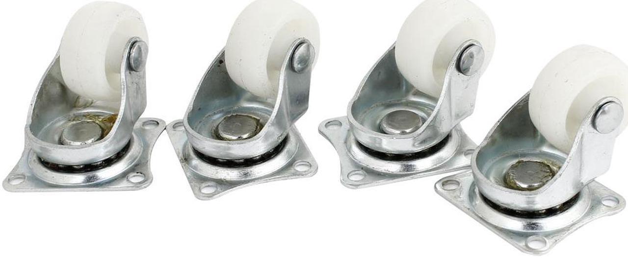 Main image of Unique Bargains 4pcs Swivel Plate 1" Diameter PP Wheel Bakery Rack Food Service Cart Caster