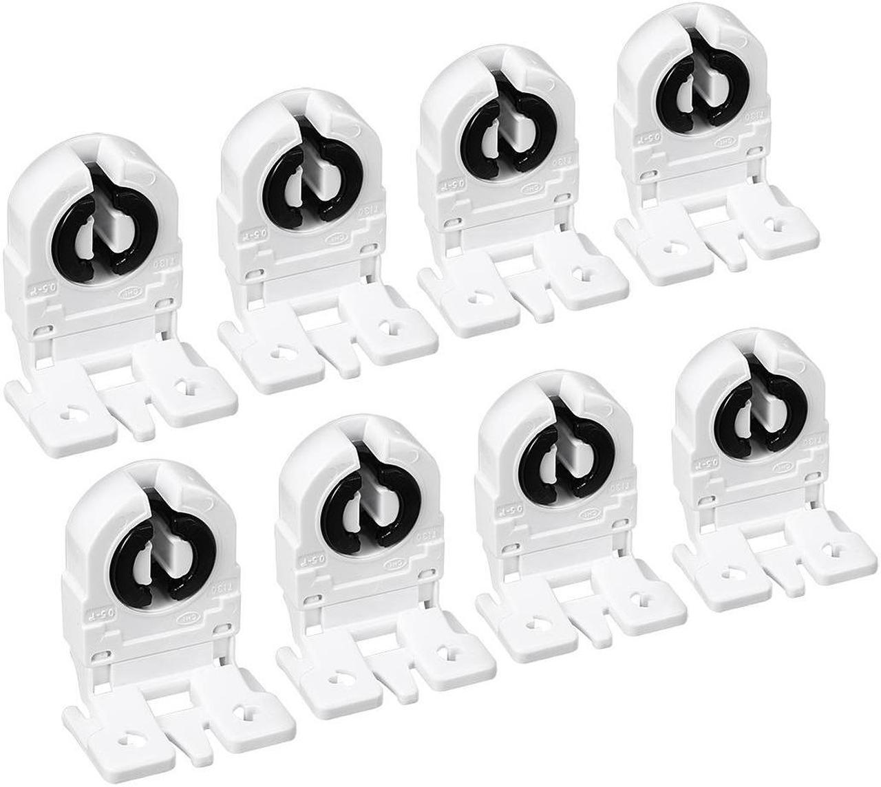 Unique Bargains 8 Pcs 2A T8 Socket G13 Base Fluorescent Lamp Holder Light Accessory White