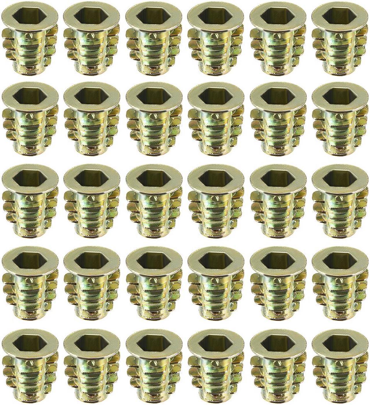 Threaded Insert Nuts Zinc Alloy Hex Socket M6 Internal Threads 13mm Length 30pcs