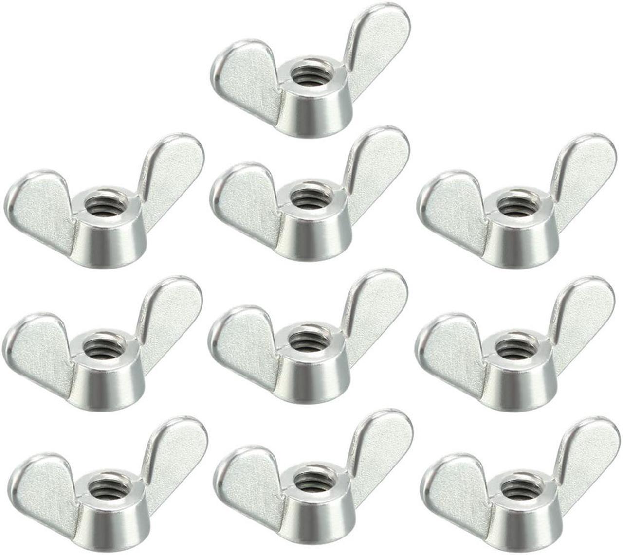 M4 Wing Nuts Zinc Plated Fasteners Parts Butterfly Nut Silver Tone 10pcs