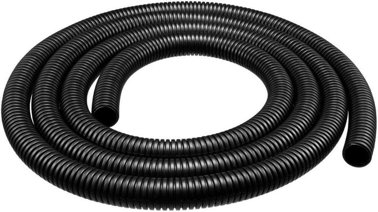 Unique Bargains 2.5M Length 21.2mm Dia Corrugated Bellow Conduit Tube for Electric Wiring Black