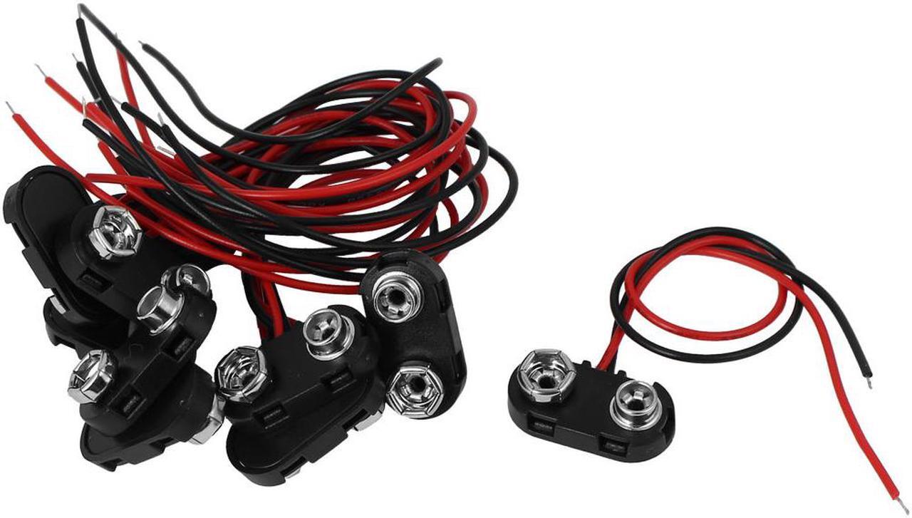 Main image of 10pcs Wire Connect 9V Battery Clip Connectors Cell Holder Buckle Leads 15cm 6F22