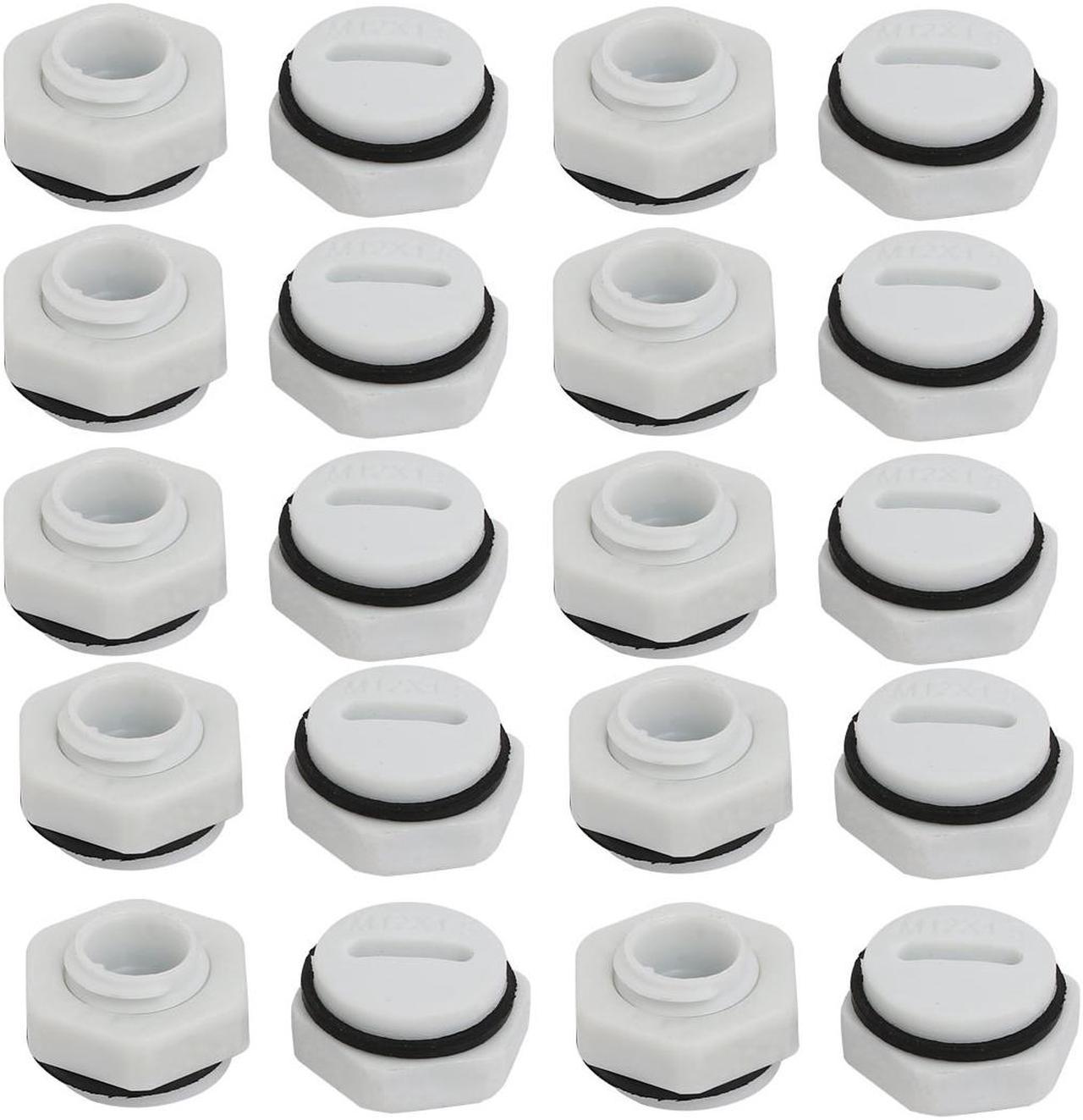 Unique Bargains M40 Nylon Male Threaded Cable Gland Screw End Cap Cover Gray 20pcs