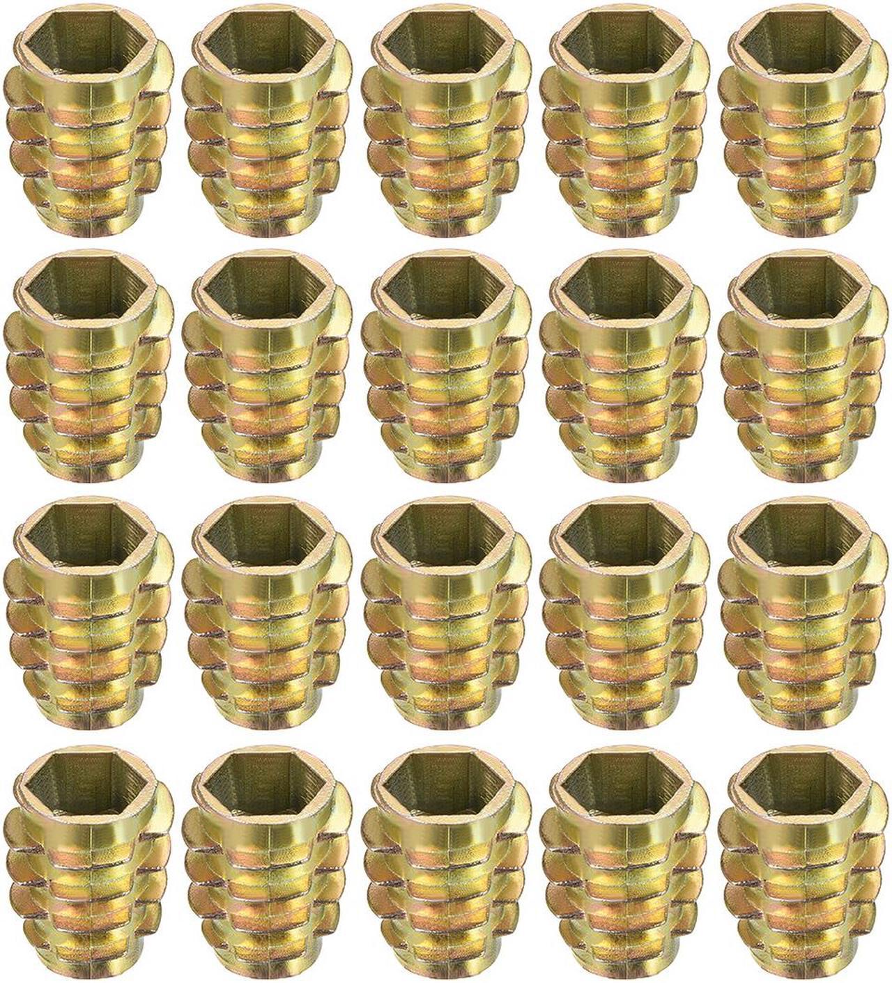 Threaded Insert Nuts Zinc Alloy Hex-Flush M10 Internal Threads 20mm Length 20pcs