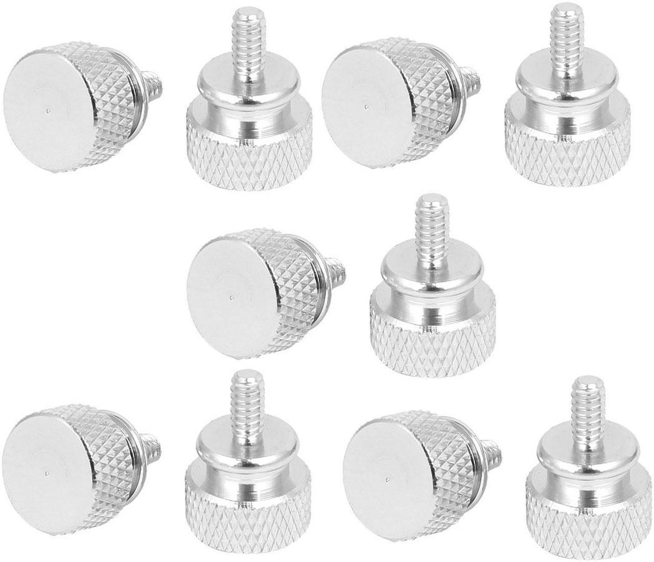 Computer PC Case Fully Threaded Knurled Thumb Screws Silver Tone 6#-32 10pcs