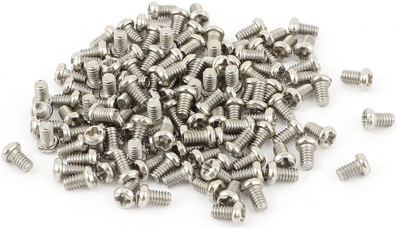 100pcs Magnetic Crosshead Phillips Pan Head Screws Bolt M2 x 3mm