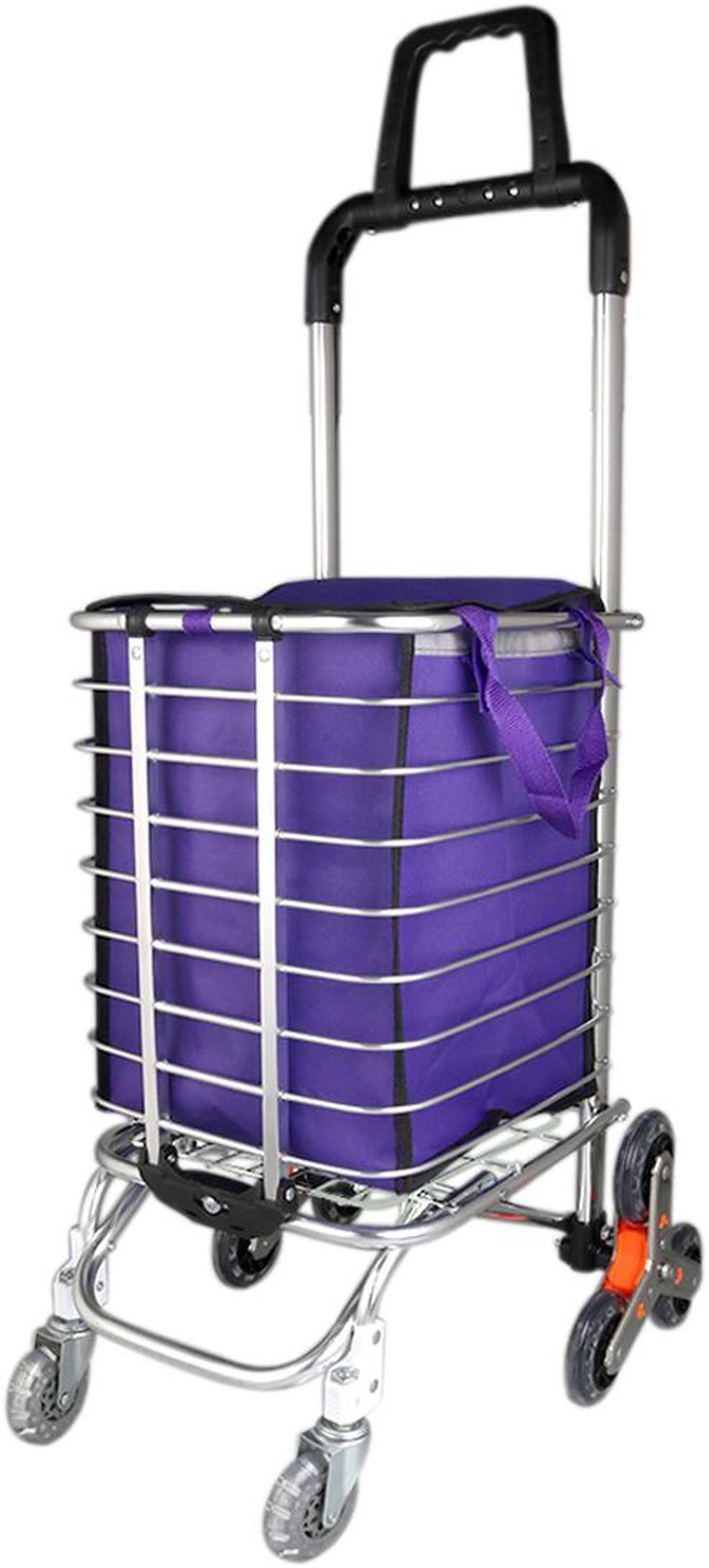 Main image of Stair Climber Foldable Cart Shopping Transport Up to 110 Pounds, Silver White 1