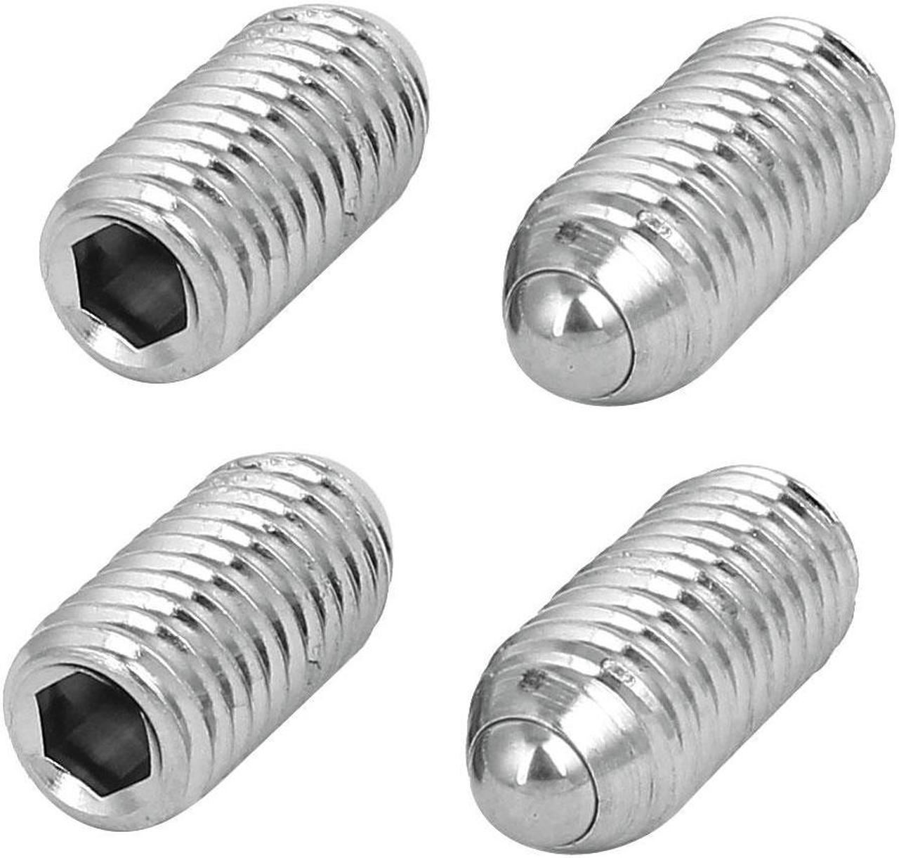 M10x20mm 304 Stainless Steel Spring Hex Socket Ball Point Grub Set Screws 4pcs