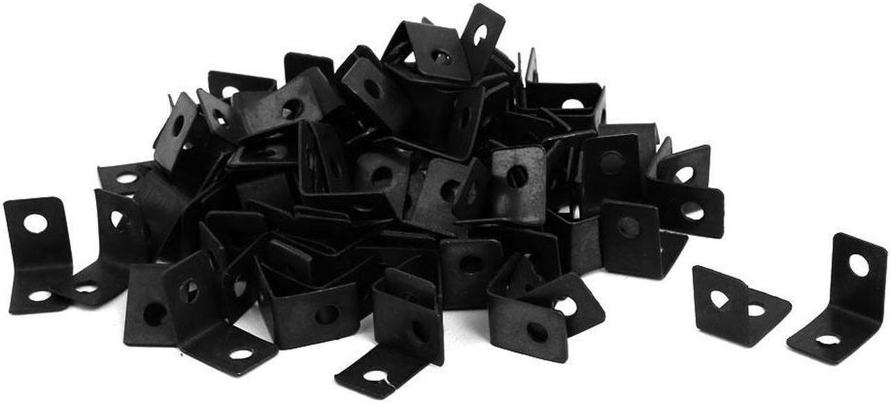 Main image of 100 Pcs 12x9x12mm L-Shaped 90 Degree Angle Bracket Corner Braces Black
