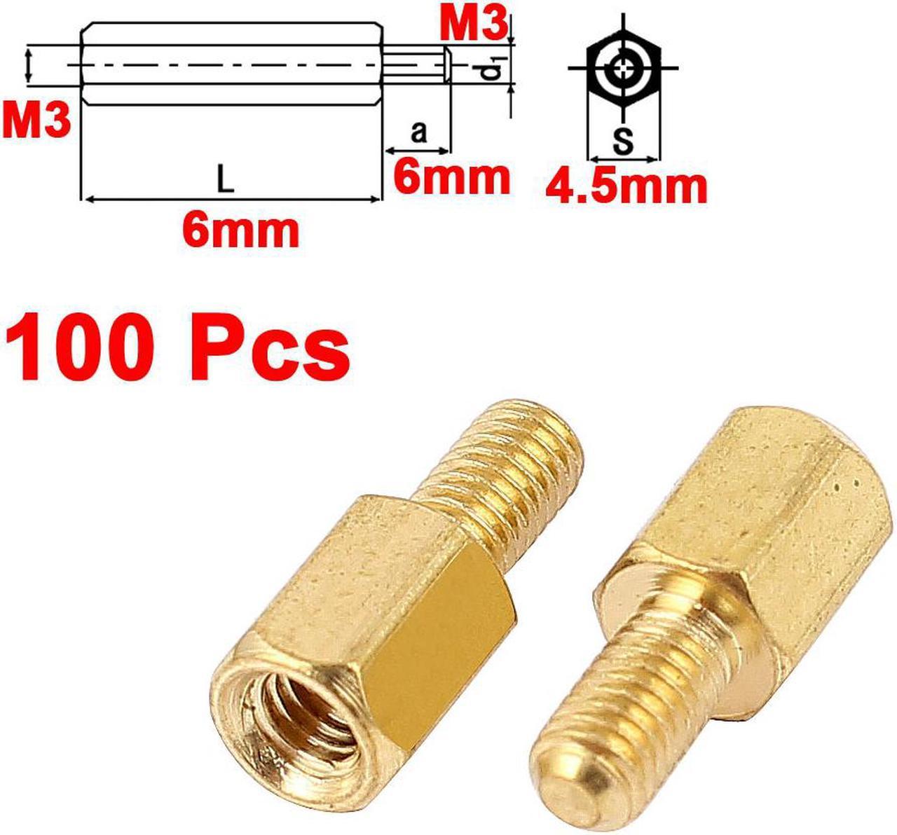 Alt view image 2 of 2 - Motherboard M3 Male x Female 6mm+6mm Brass Screw Threaded Hex Standoff Spacer