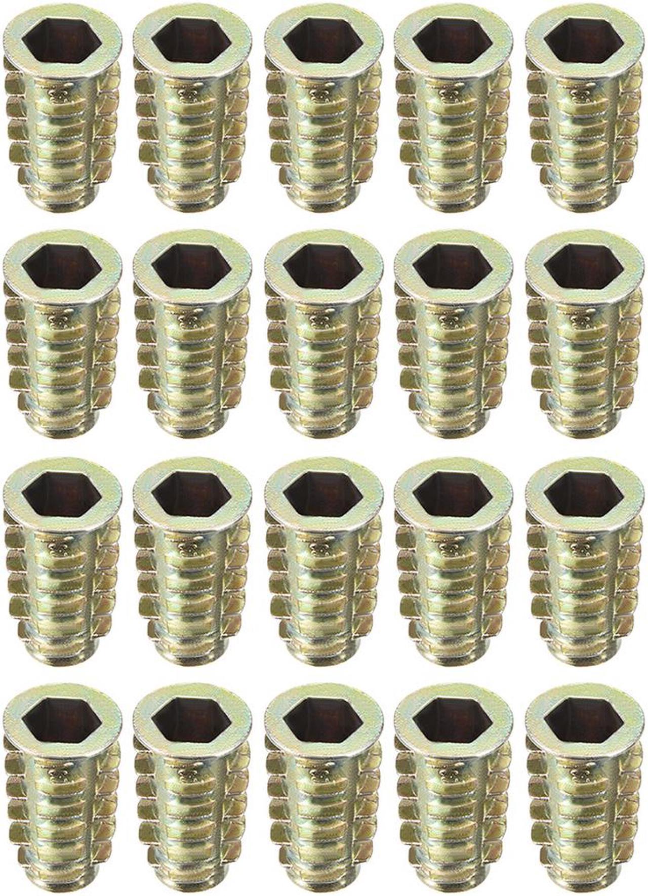 Threaded Insert Nuts Zinc Alloy Hex Socket M8 Internal Threads 23mm Length 20pcs