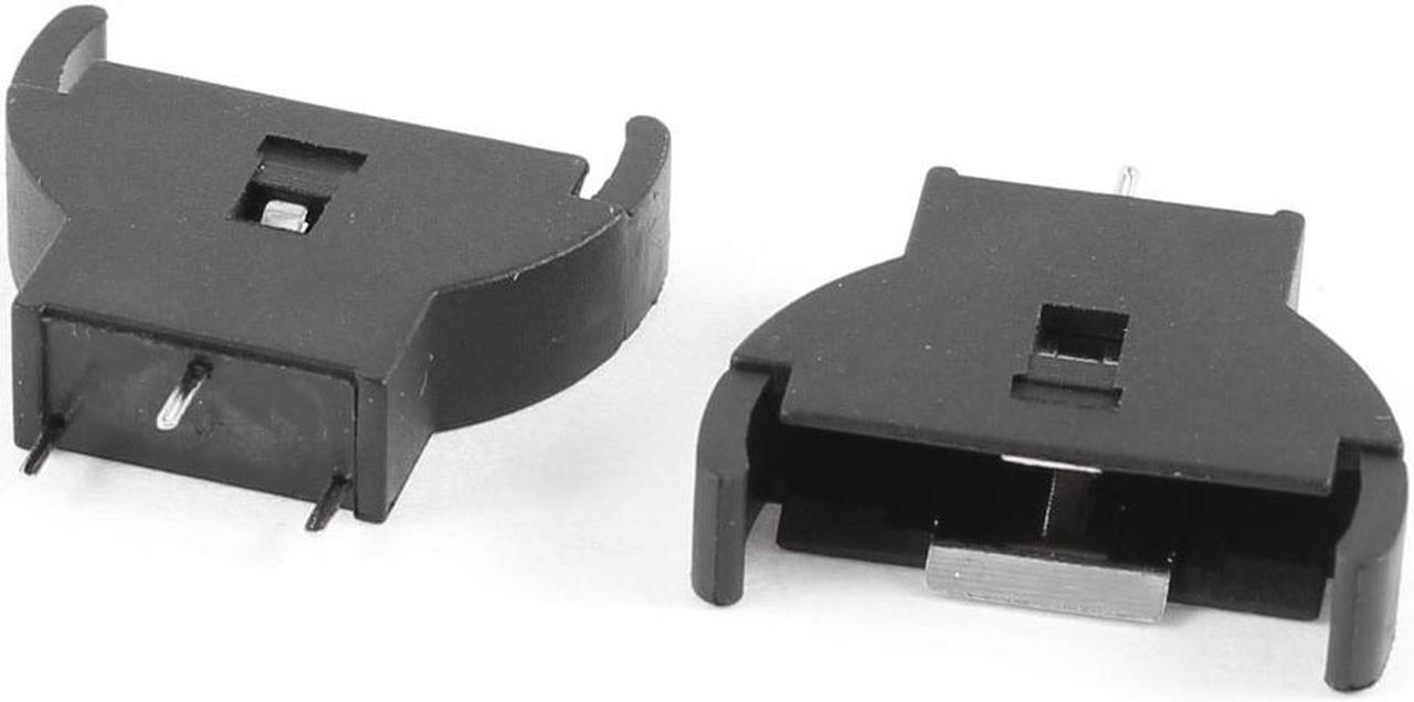 Main image of 2pcs Black Vertical 3P DIP Mount CR2032 Coin Cell Button Battery Socket Holder