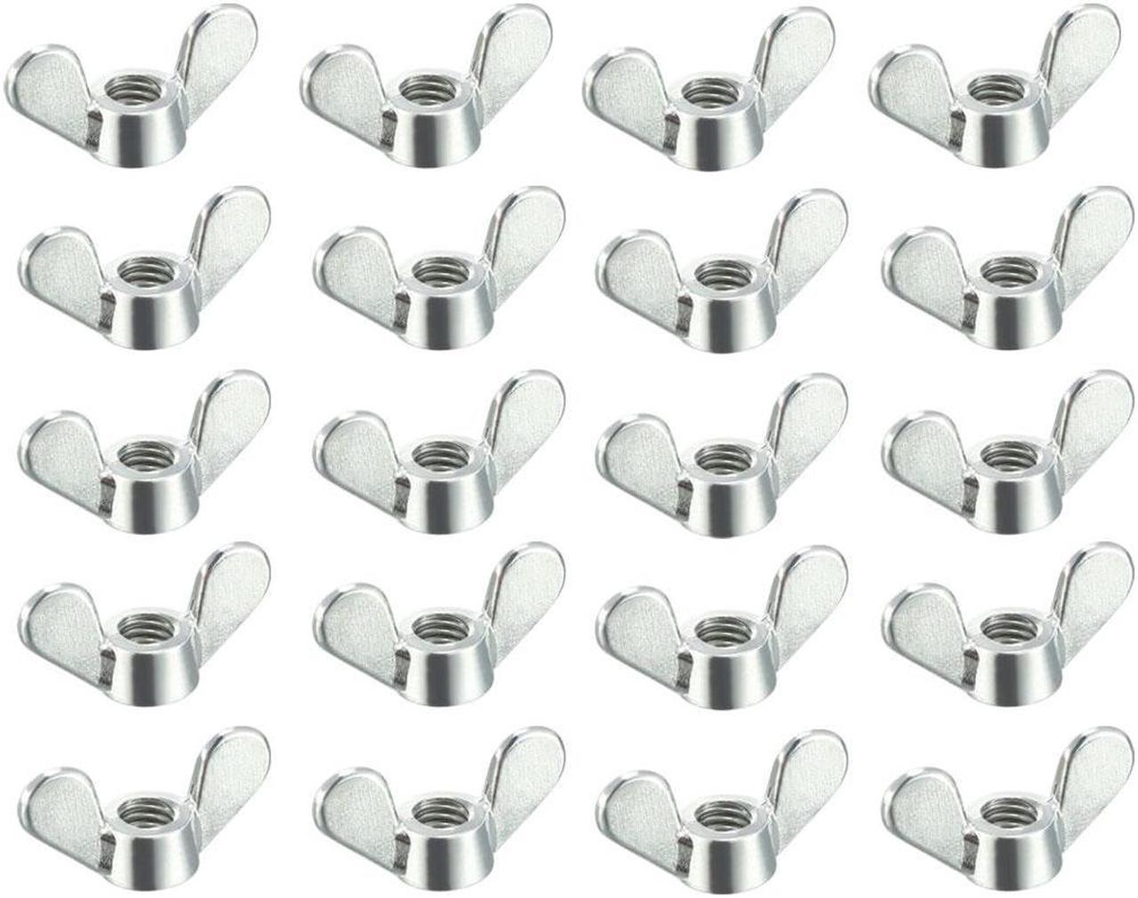 M5 Wing Nuts Zinc Plated Fasteners Parts Butterfly Nut Silver Tone 20pcs