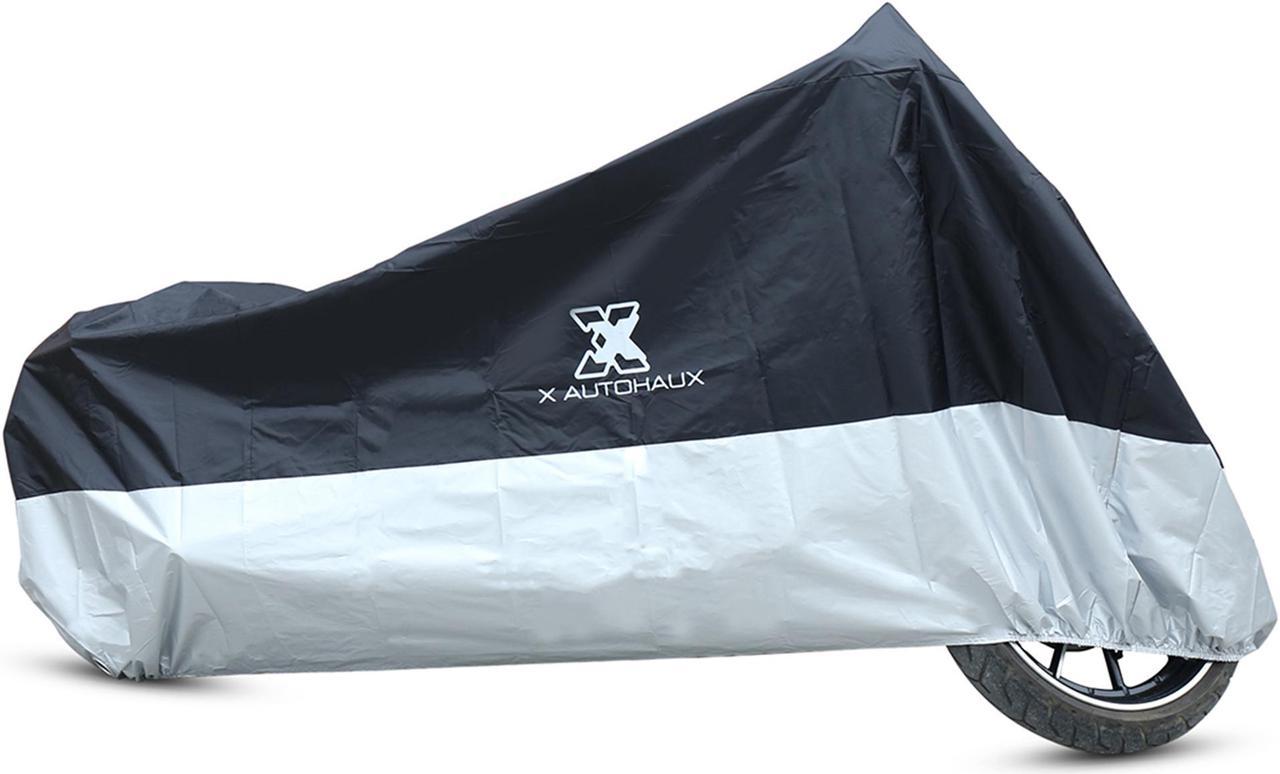 XXXL Motorcycle Cover Black Silver Tone Outdoor Waterproof Dust UV Protector